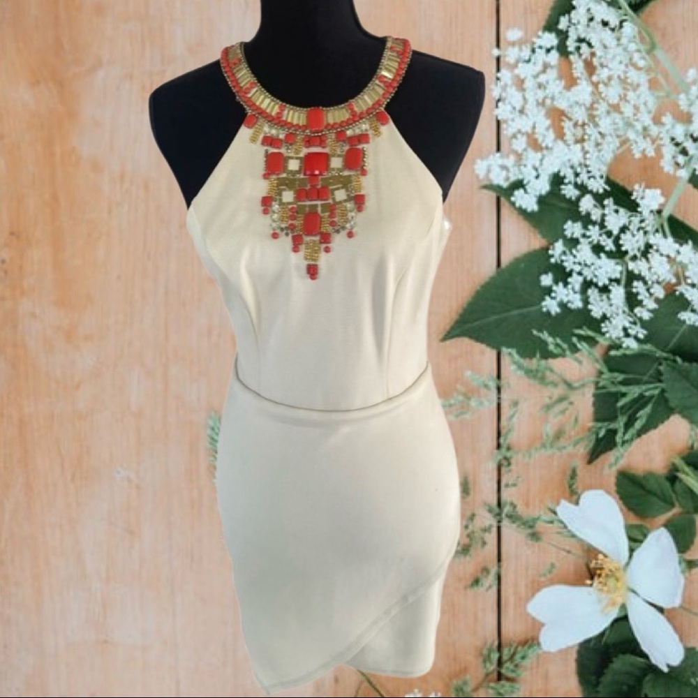 Jewel asymmetrical dress, size S by bebe